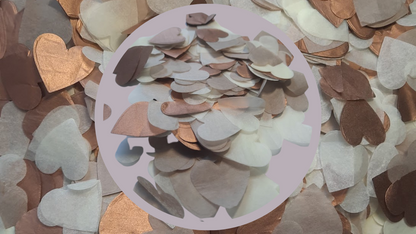 Biodegradable Wedding Confetti -  Beige and Copper