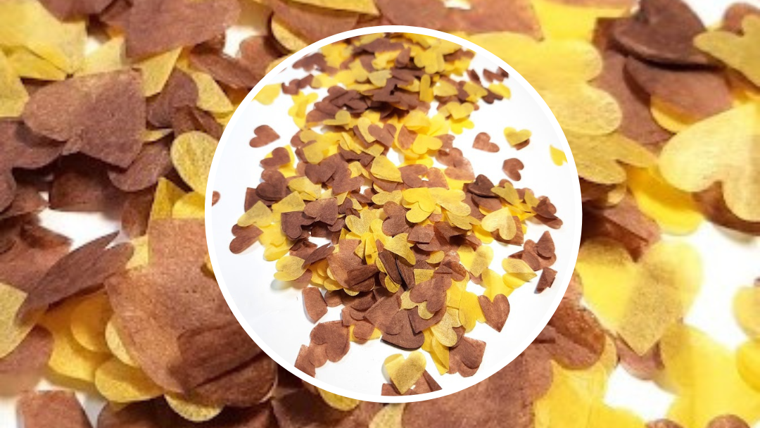 Biodegradable Wedding Confetti - Brown and Sunflower Yellow