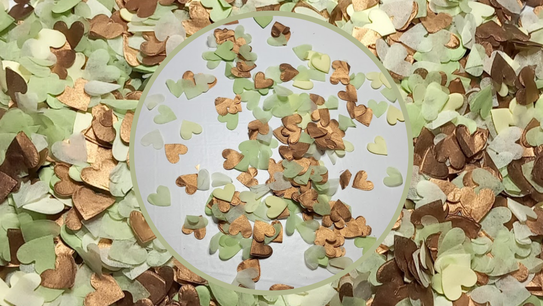 Biodegradable Wedding Confetti - Copper and Willow Green