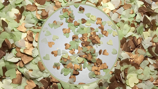 Biodegradable Wedding Confetti - Copper and Willow Green