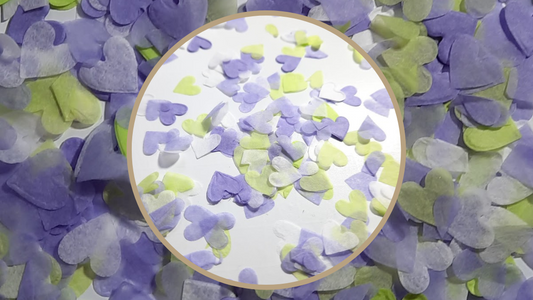 Biodegradable Wedding Confetti - White, Lime Green, Lilac