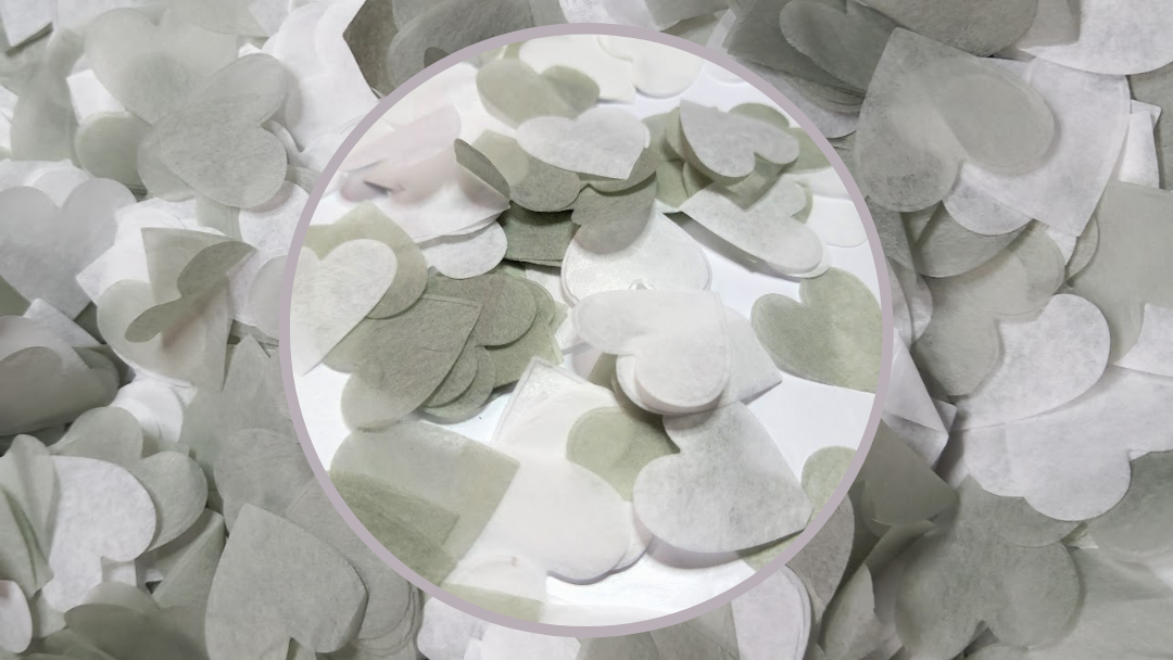 Biodegradable Wedding Confetti - White and Mid Grey