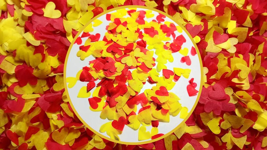 Biodegradable Wedding Confetti -  Red Yellow