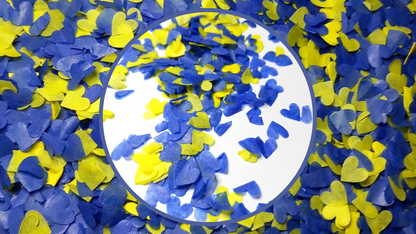 Biodegradable Wedding Confetti - Yellow and Dark Blue