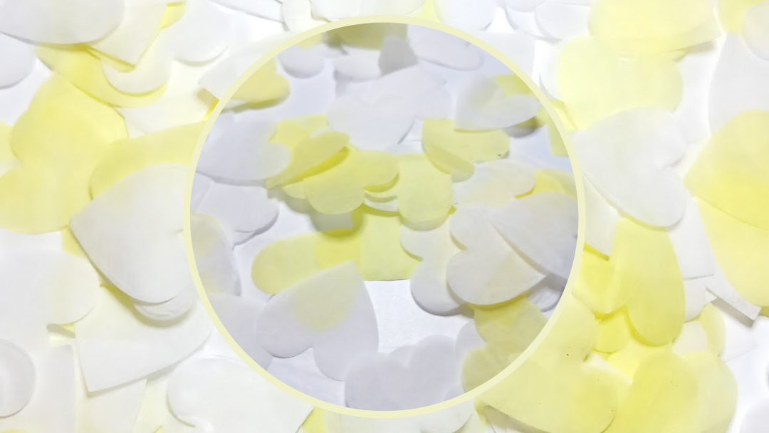 Biodegradable Wedding Confetti -  Pastel Yellow and White