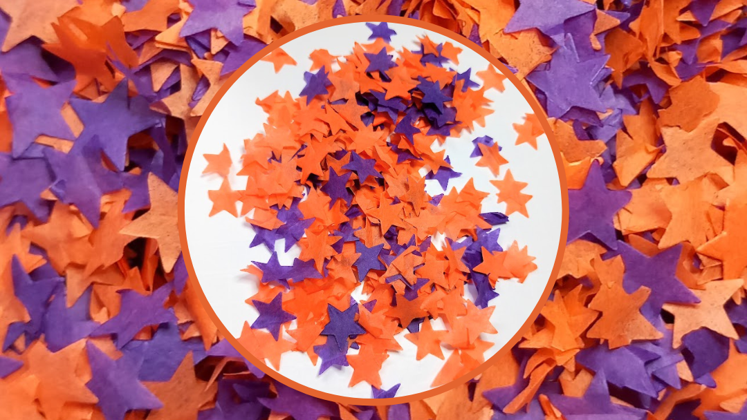 Biodegradable Wedding Confetti - Orange and Purple