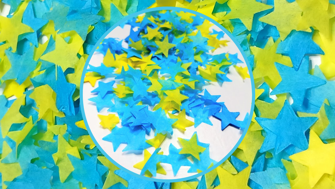 Biodegradable Wedding Confetti - Yellow and Turquoise Blue