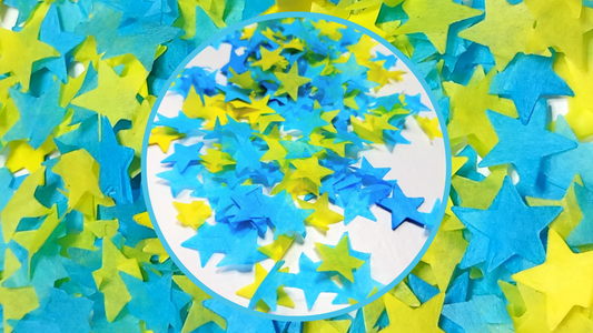 Biodegradable Wedding Confetti - Yellow and Turquoise Blue