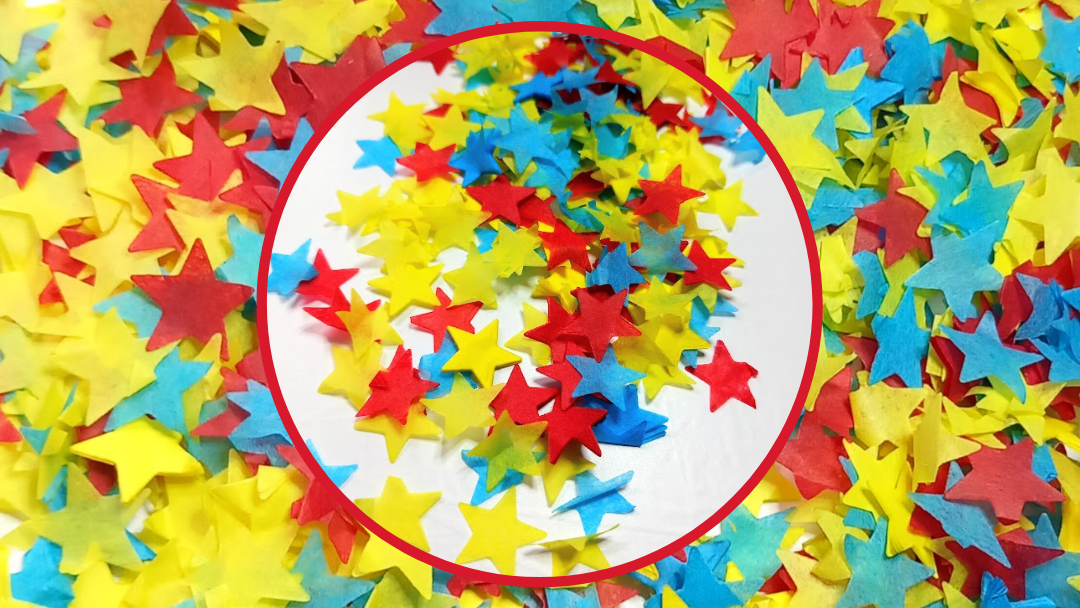 Biodegradable Wedding Confetti - Circus Mix - Turquoise Blue, Red and Yellow