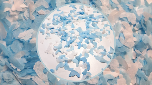 Eco Biodegradable Baby Shower Baby Feet Confetti - Pale Blue & White