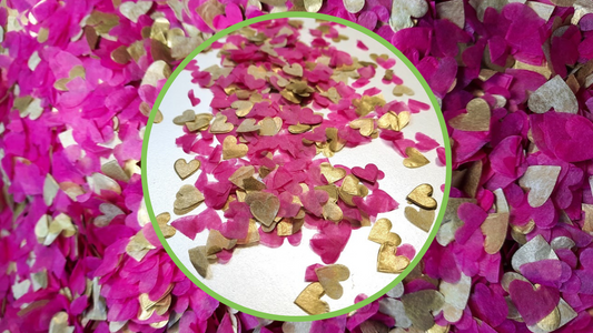 Biodegradable Wedding Confetti - Fuchsia Pink and Gold