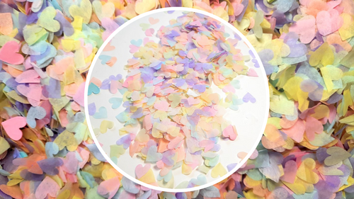 Eco Biodegradable  Wedding Heart Confetti - Rainbow Pastel mix